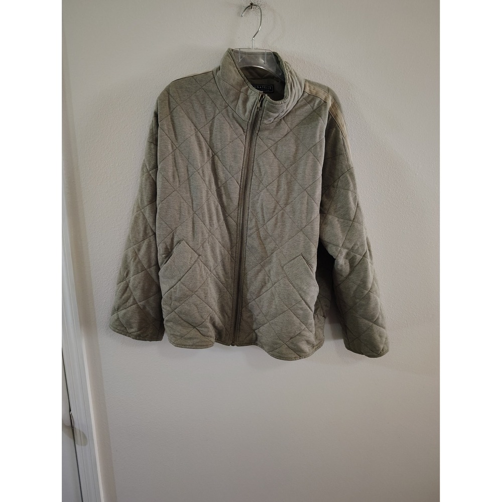 Bagatelle Collection Sage Green Quilted Full Zip Mock Neck Bomber Jacket Mens M